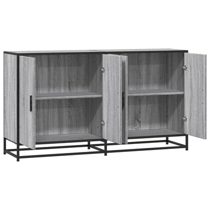 Dressoir 134x35x76 cm bewerkt hout grijs sonoma eikenkleurig
