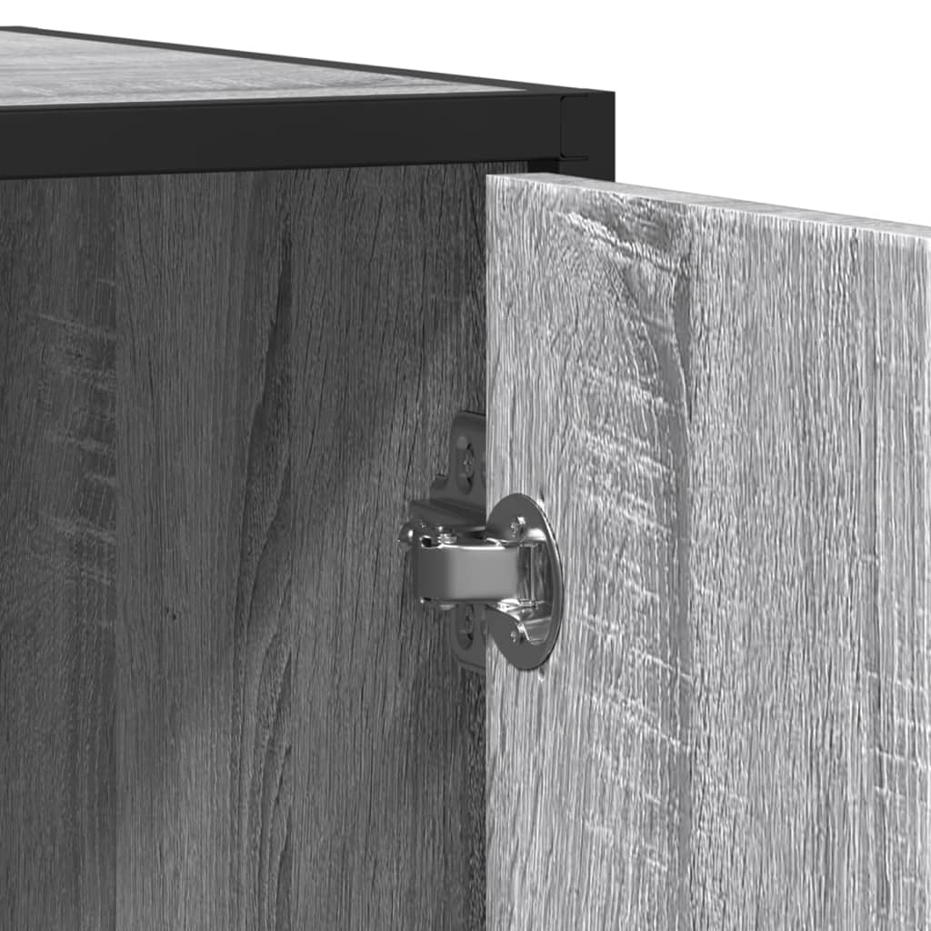 Dressoir 134x35x76 cm bewerkt hout grijs sonoma eikenkleurig