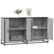 Dressoir 134x35x76 cm bewerkt hout grijs