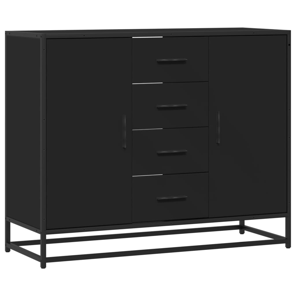 Dressoir 92x35x76 cm bewerkt hout zwart