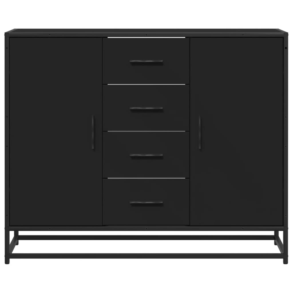 Dressoir 92x35x76 cm bewerkt hout zwart