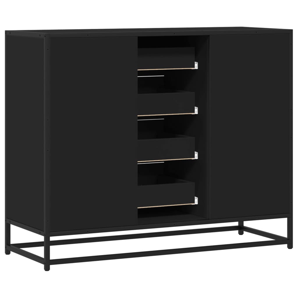 Dressoir 92x35x76 cm bewerkt hout zwart