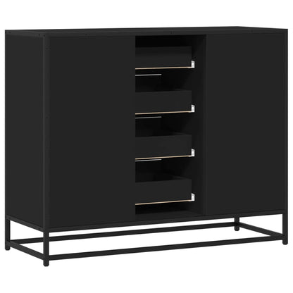 Dressoir 92x35x76 cm bewerkt hout zwart