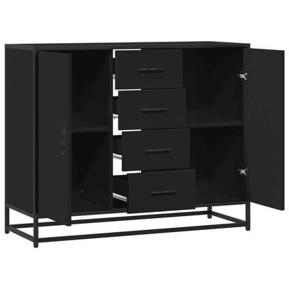 Dressoir 92x35x76 cm bewerkt hout zwart