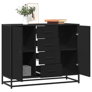 Dressoir 92x35x76 cm bewerkt hout zwart