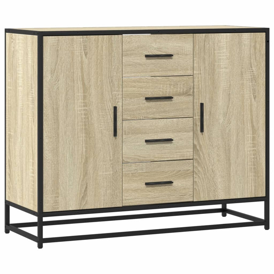 Dressoir 92x35x76 cm bewerkt hout sonoma eikenkleurig