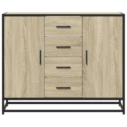 Dressoir 92x35x76 cm bewerkt hout sonoma eikenkleurig