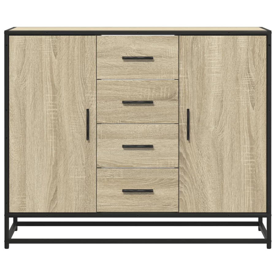 Dressoir 92x35x76 cm bewerkt hout sonoma eikenkleurig