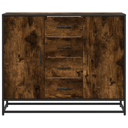 Dressoir 92X35X76 Cm Bewerkt Hout Kleurig Gerookt eiken
