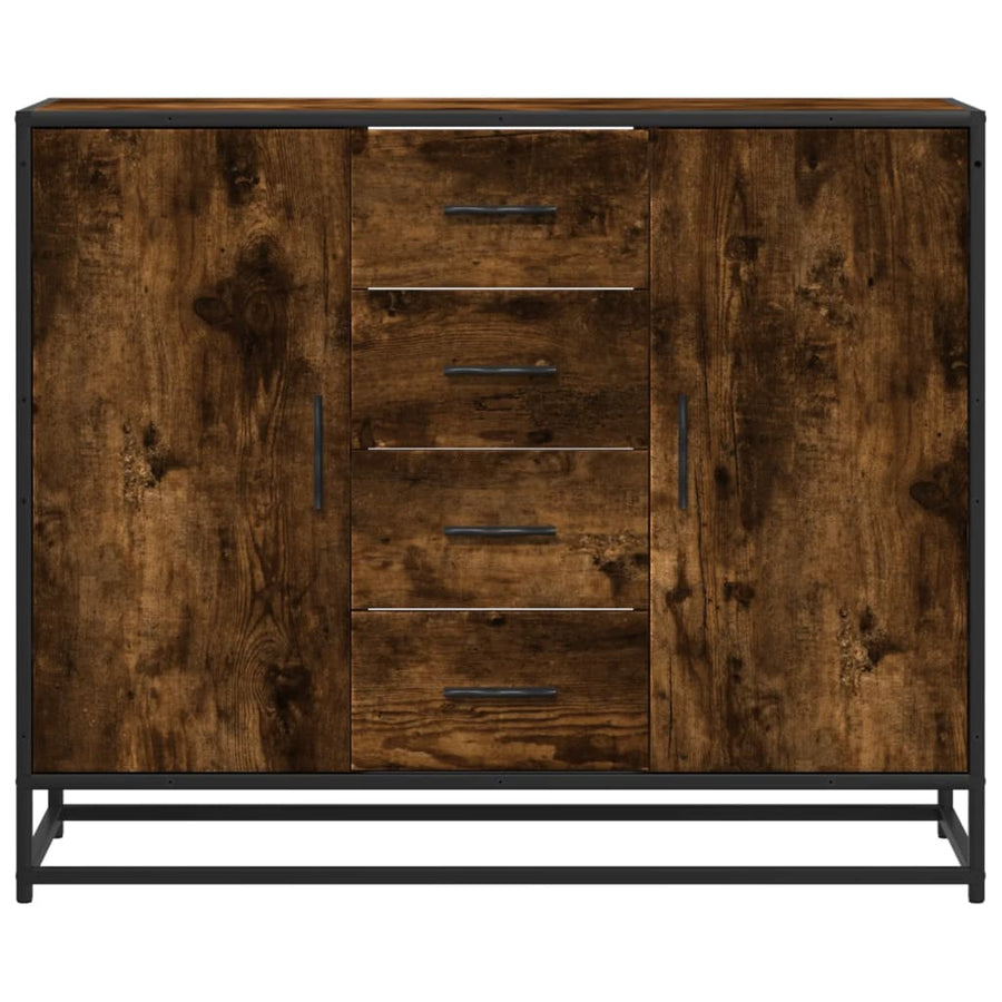 Dressoir 92X35X76 Cm Bewerkt Hout Kleurig Gerookt eiken