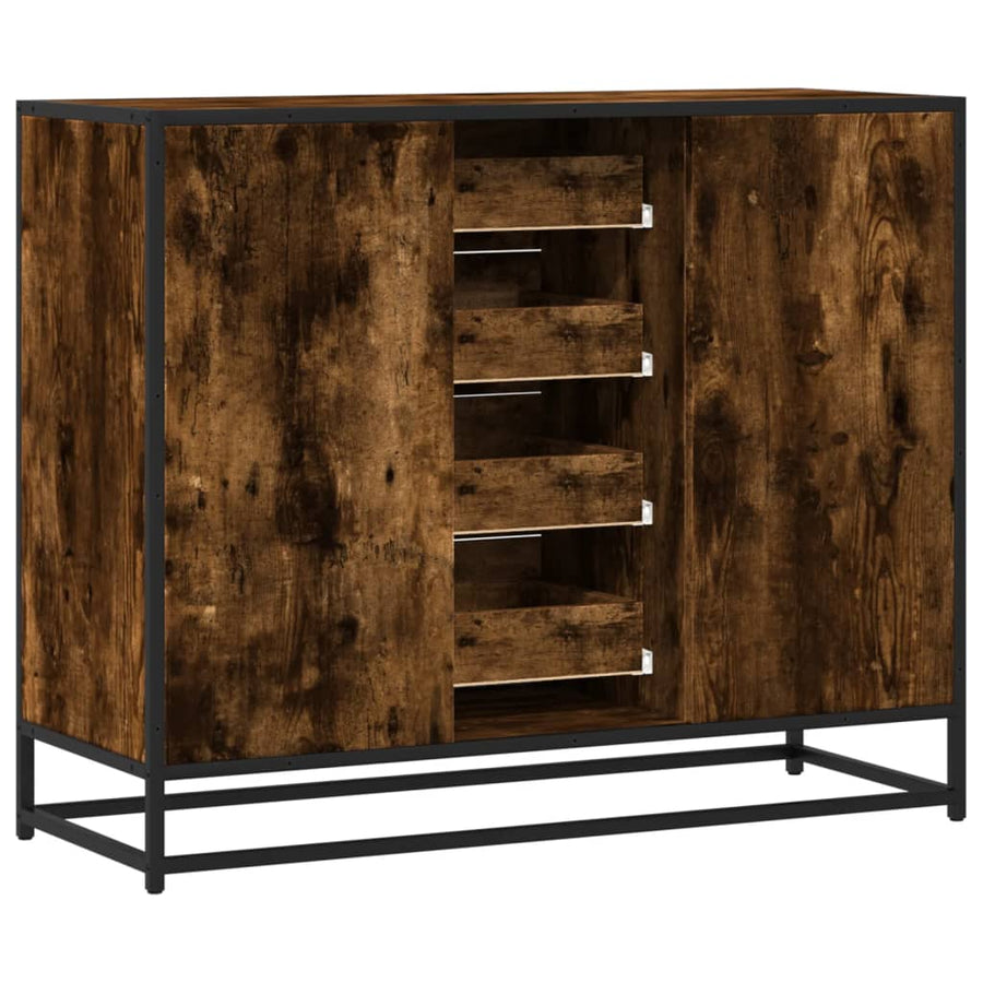 Dressoir 92X35X76 Cm Bewerkt Hout Kleurig Gerookt eiken