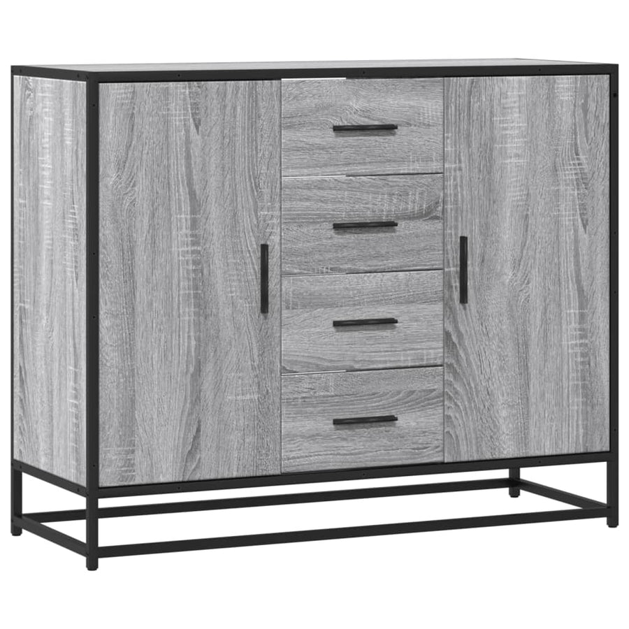 Dressoir 92x35x76 cm bewerkt hout grijs sonoma eikenkleurig