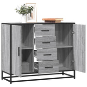 Dressoir 92x35x76 cm bewerkt hout grijs sonoma