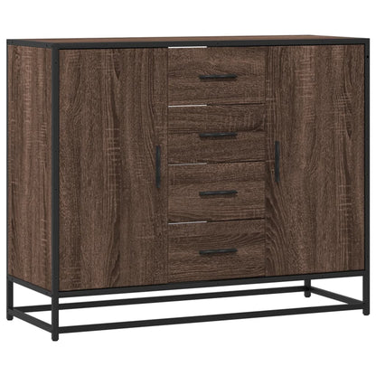 Dressoir 92x35x76 cm bewerkt hout bruin eikenkleurig