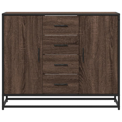 Dressoir 92x35x76 cm bewerkt hout bruin eikenkleurig
