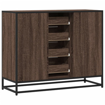 Dressoir 92x35x76 cm bewerkt hout bruin eikenkleurig
