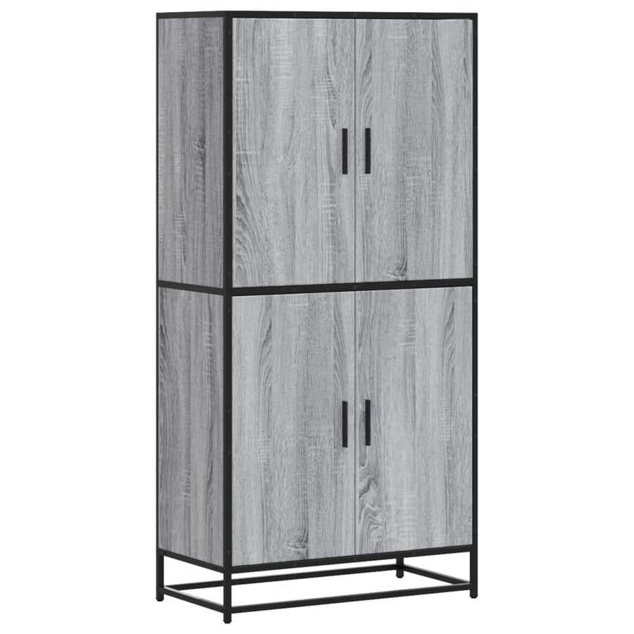 Hoge kast 68x35x139 cm bewerkt hout grijs sonoma eikenkleurig