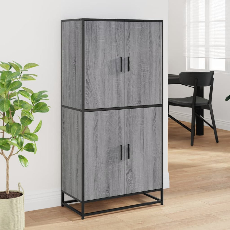 Hoge kast 68x35x139 cm bewerkt hout grijs sonoma eikenkleurig