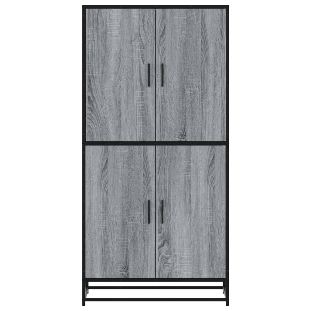 Hoge kast 68x35x139 cm bewerkt hout grijs sonoma eikenkleurig