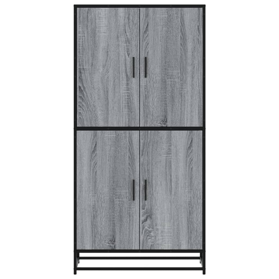 Hoge kast 68x35x139 cm bewerkt hout grijs sonoma eikenkleurig