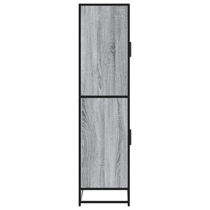 Hoge kast 68x35x139 cm bewerkt hout grijs sonoma eikenkleurig