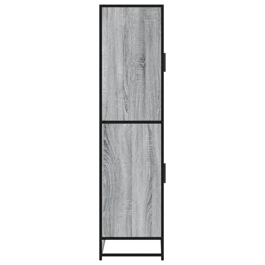 Hoge kast 68x35x139 cm bewerkt hout grijs sonoma eikenkleurig