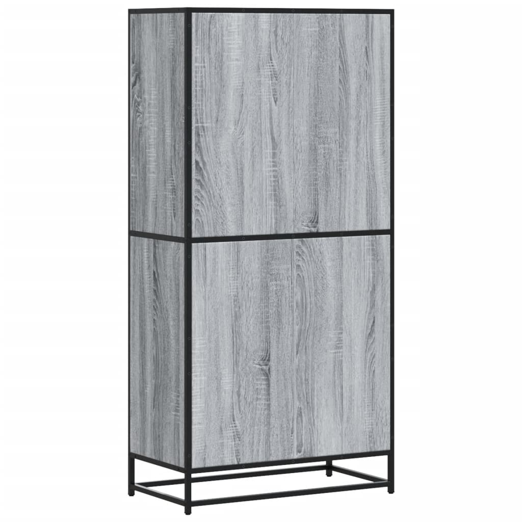 Hoge kast 68x35x139 cm bewerkt hout grijs sonoma eikenkleurig