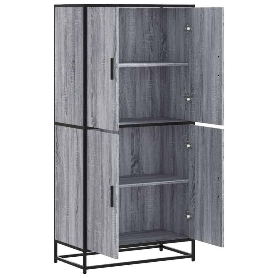 Hoge kast 68x35x139 cm bewerkt hout grijs sonoma eikenkleurig
