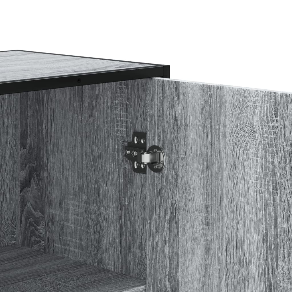 Hoge kast 68x35x139 cm bewerkt hout grijs sonoma eikenkleurig