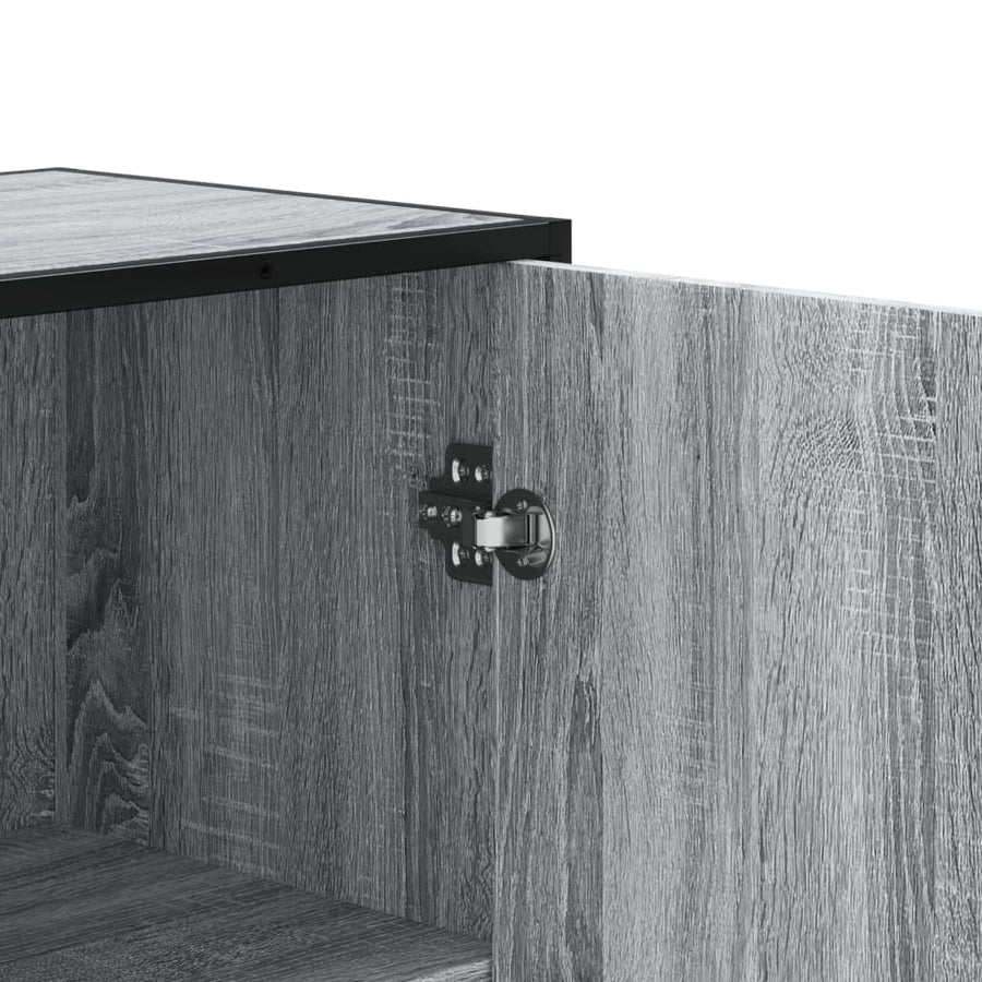 Hoge kast 68x35x139 cm bewerkt hout grijs sonoma eikenkleurig