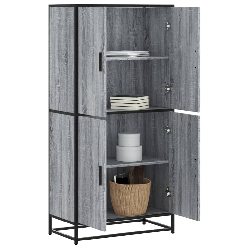 Hoge kast 68x35x139 cm bewerkt hout grijs sonoma eikenkleurig