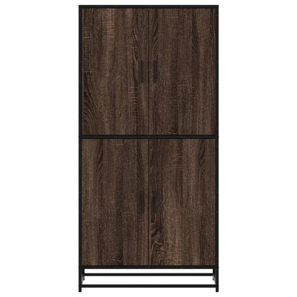 Hoge kast 68x35x139 cm bewerkt hout bruin eikenkleurig