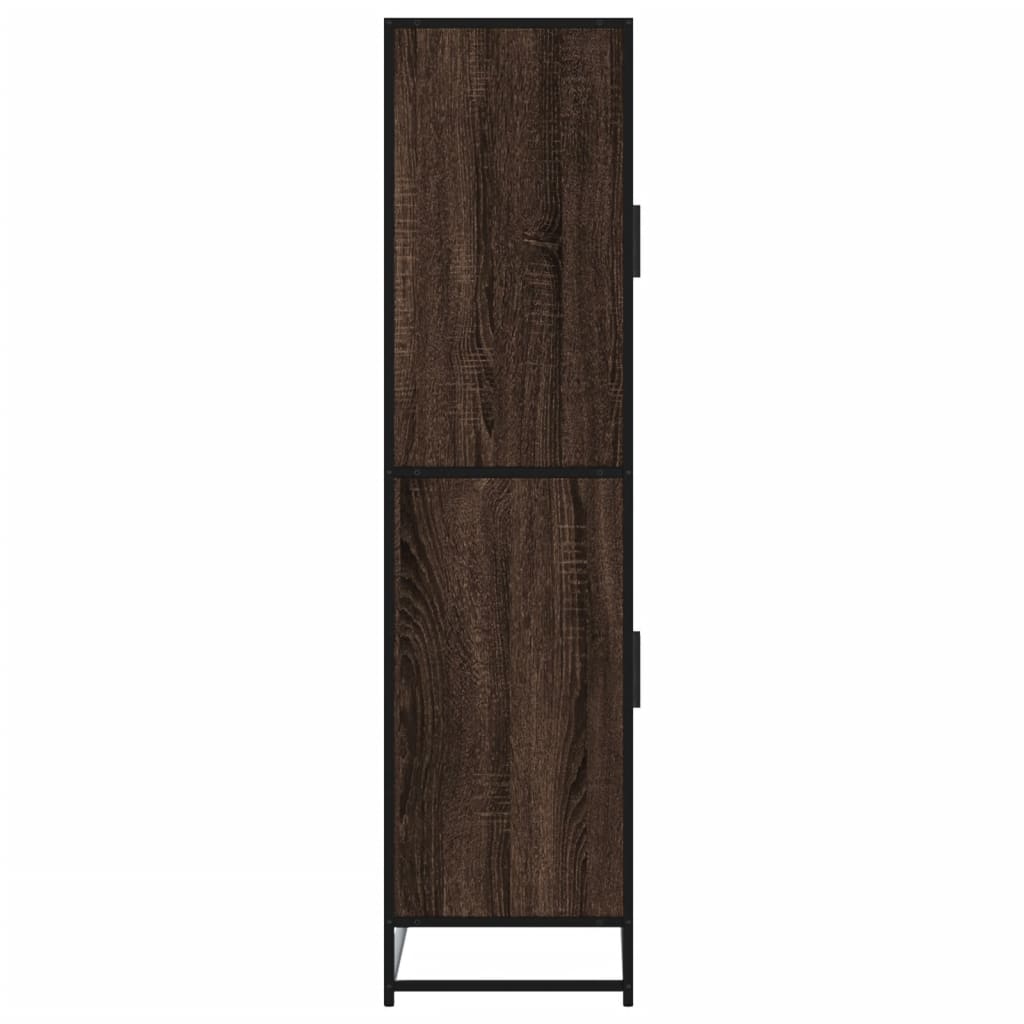 Hoge kast 68x35x139 cm bewerkt hout bruin eikenkleurig