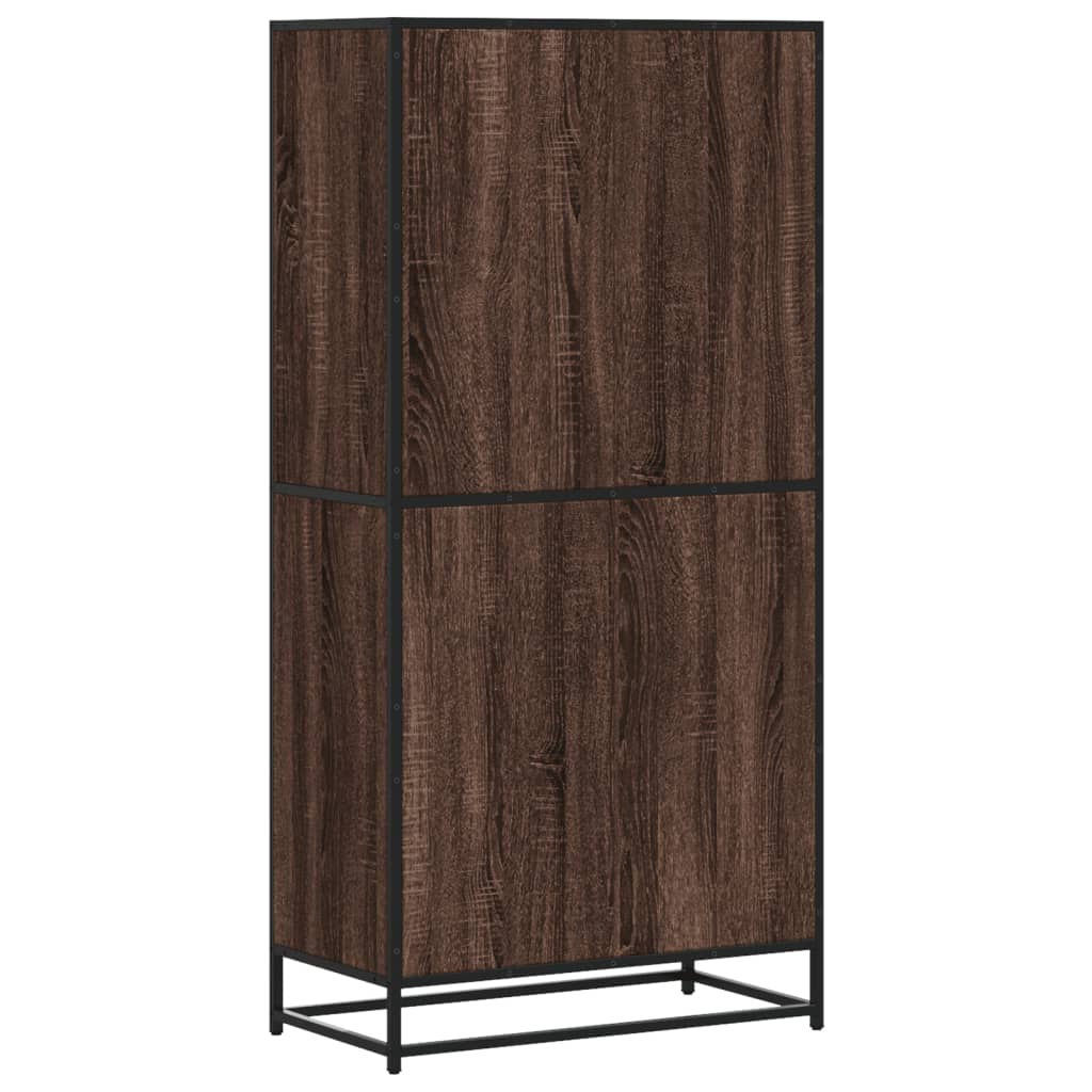 Hoge kast 68x35x139 cm bewerkt hout bruin eikenkleurig