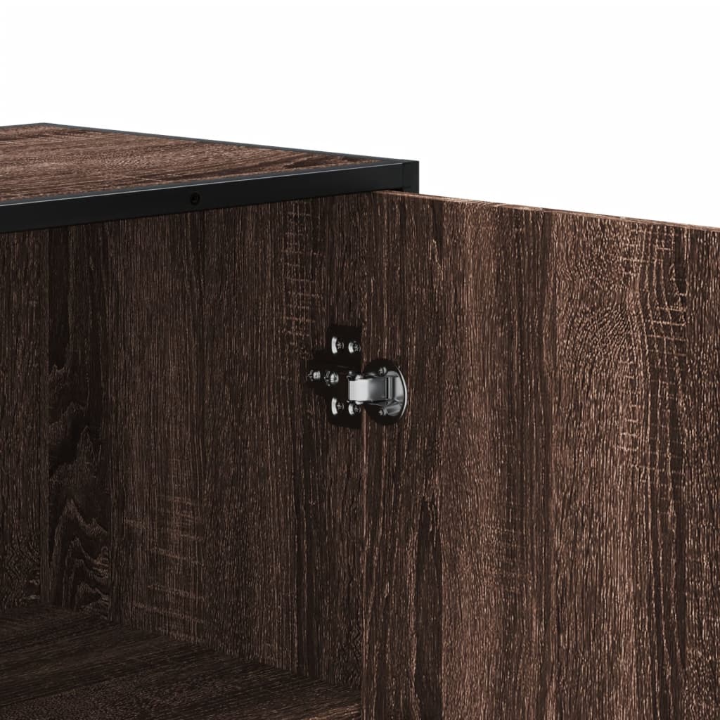 Hoge kast 68x35x139 cm bewerkt hout bruin eikenkleurig