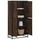 Hoge kast 68x35x139 cm bewerkt hout bruin