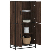 Hoge kast 68x35x139 cm bewerkt hout bruin