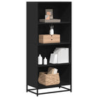 Bookcase 60x35x139 cm engineered wood black
