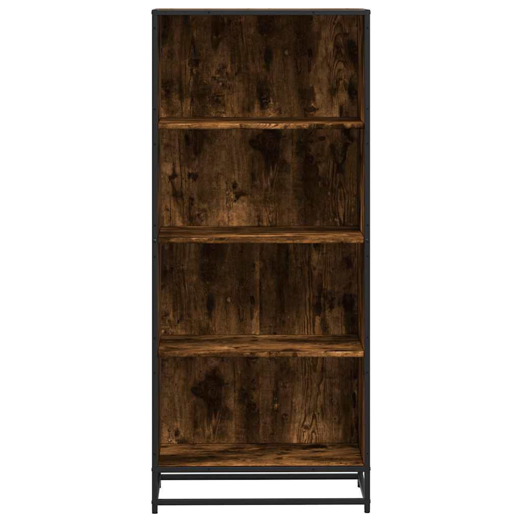 Boekenkast 60x35x139 cm bewerkt hout gerookt eikenkleurig