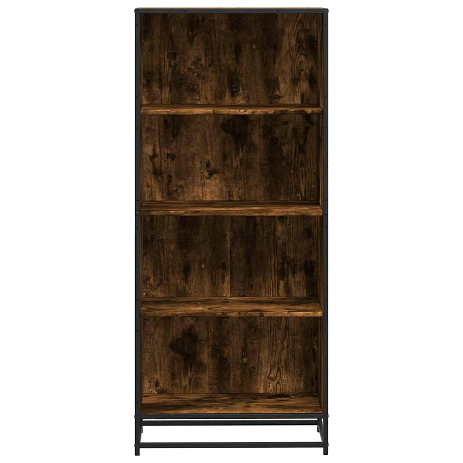 Boekenkast 60x35x139 cm bewerkt hout gerookt eikenkleurig