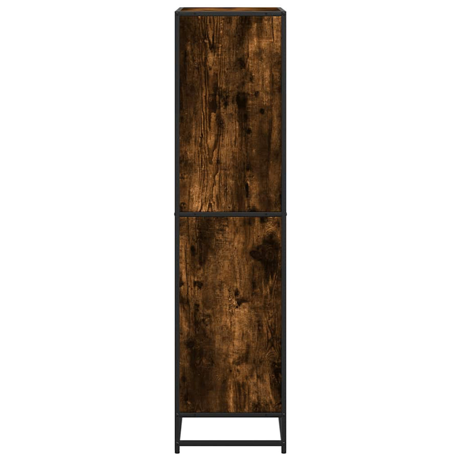 Boekenkast 60x35x139 cm bewerkt hout gerookt eikenkleurig