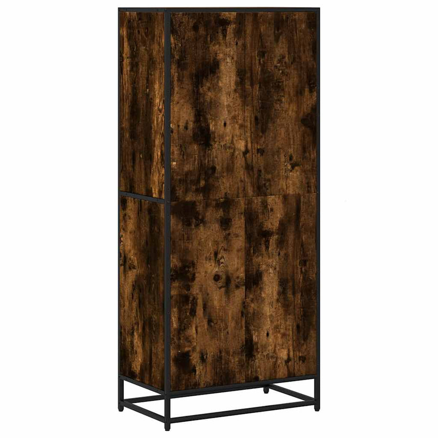 Boekenkast 60x35x139 cm bewerkt hout gerookt eikenkleurig