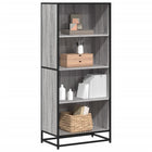 Boekenkast 60x35x139 cm bewerkt hout grijs