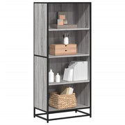 Boekenkast 60x35x139 cm bewerkt hout grijs