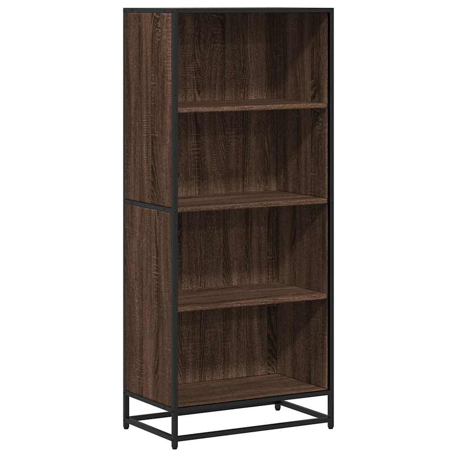 Boekenkast 60x35x139 cm bewerkt hout bruin eikenkleurig