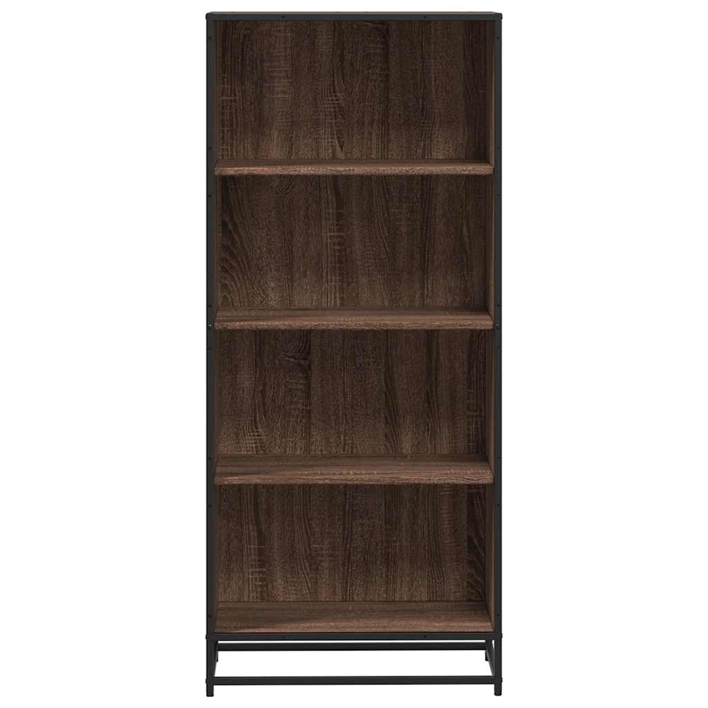 Boekenkast 60x35x139 cm bewerkt hout bruin eikenkleurig