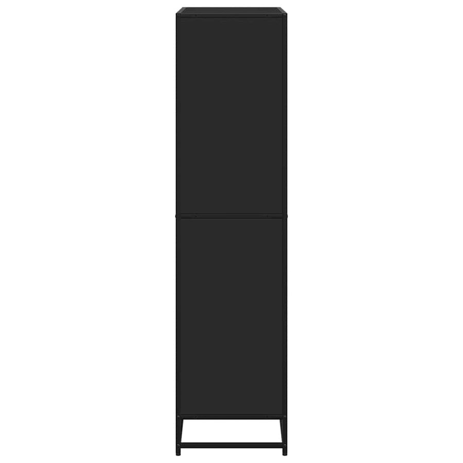 Boekenkast 80,5x35x139 cm bewerkt hout zwart