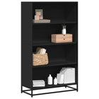 Bookcase 80.5x35x139 cm engineered wood black