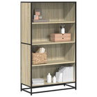 Boekenkast 80,5x35x139 cm bewerkt hout sonoma eiken