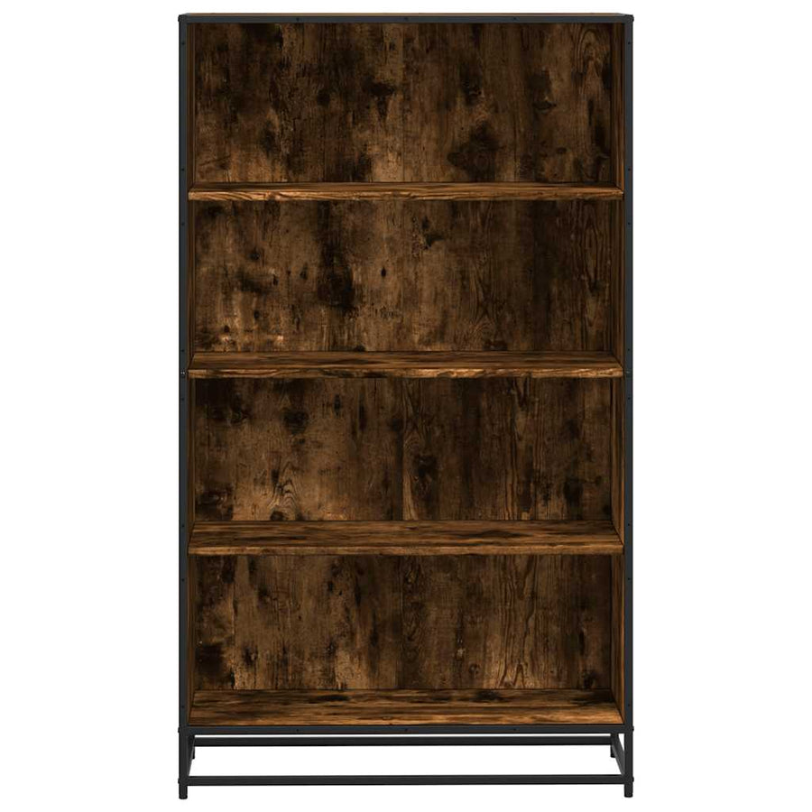 Boekenkast 80,5x35x139 cm bewerkt hout gerookt eikenkleurig